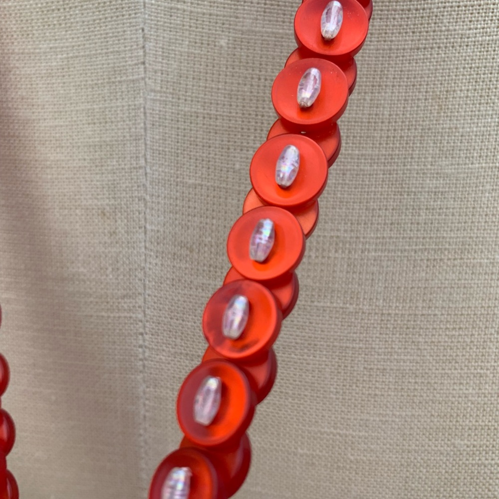 Vintage Button & Faux Pearl Beaded Necklace Strand - Picture 7 of 7